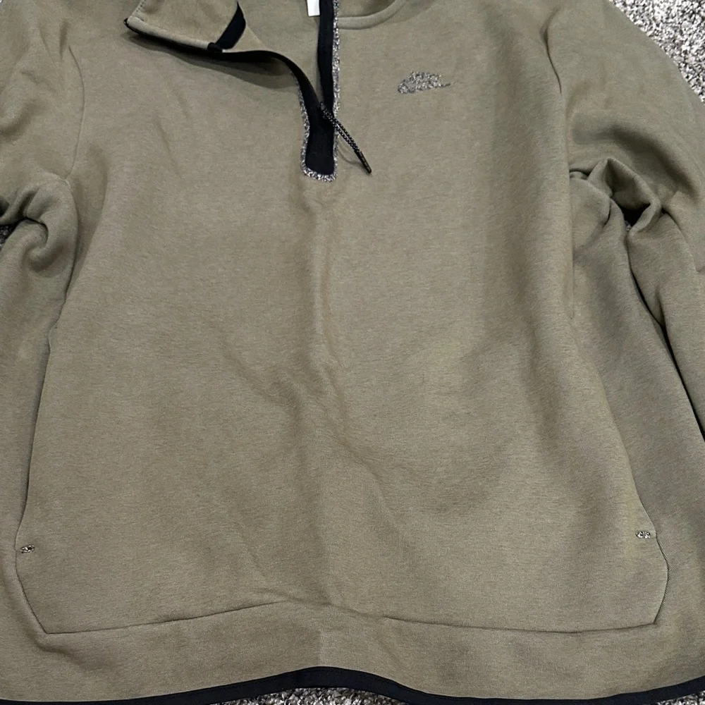 Nike Olive Green Quarter-Zip Sweatshirt